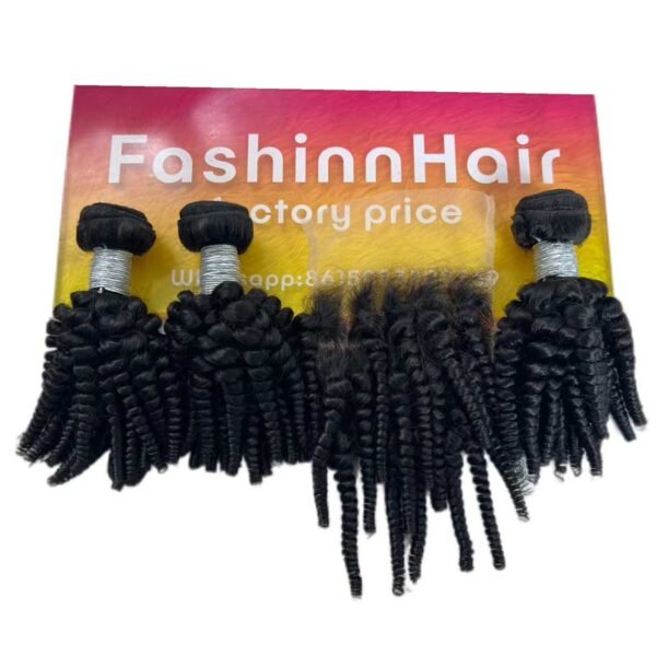 3 Afro Curly+ 5*5 HD lace Closure