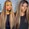 #4-27 Highlight HD Lace Full Frontal Body Wave Wig