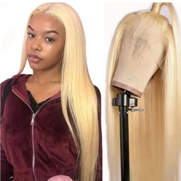 #613 Blonde Silky Straight Full Lace Wig