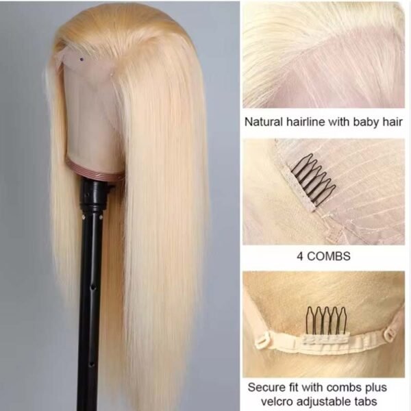 #613 Blonde Silky Straight Full Lace Wig