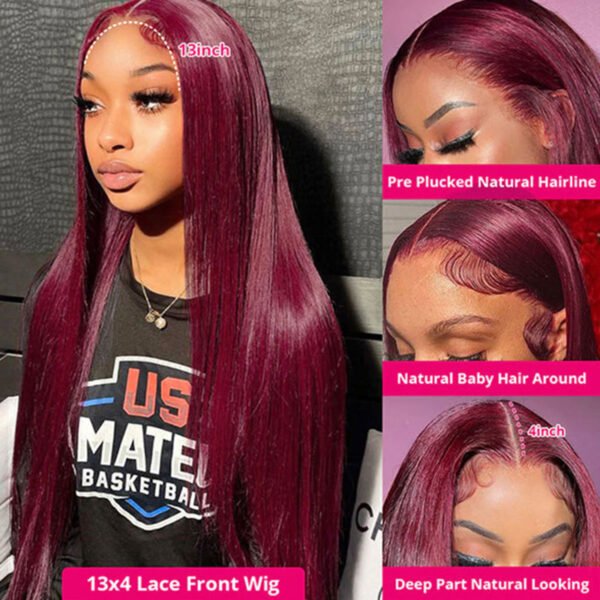 #99J 13×4 Transparent Lace Straight Full Frontal Wig