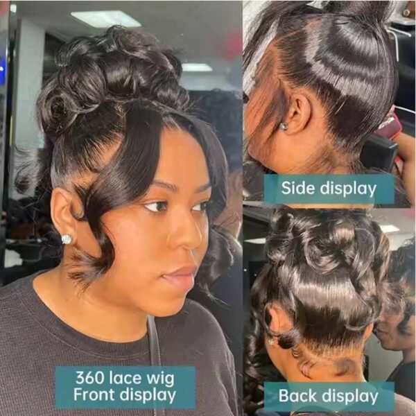 #Natural Color 360 Lace Wig Brazilian Human Hair