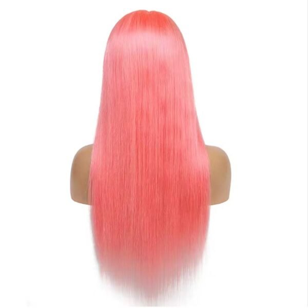 Transparent Lace Straight Pink Color Wig